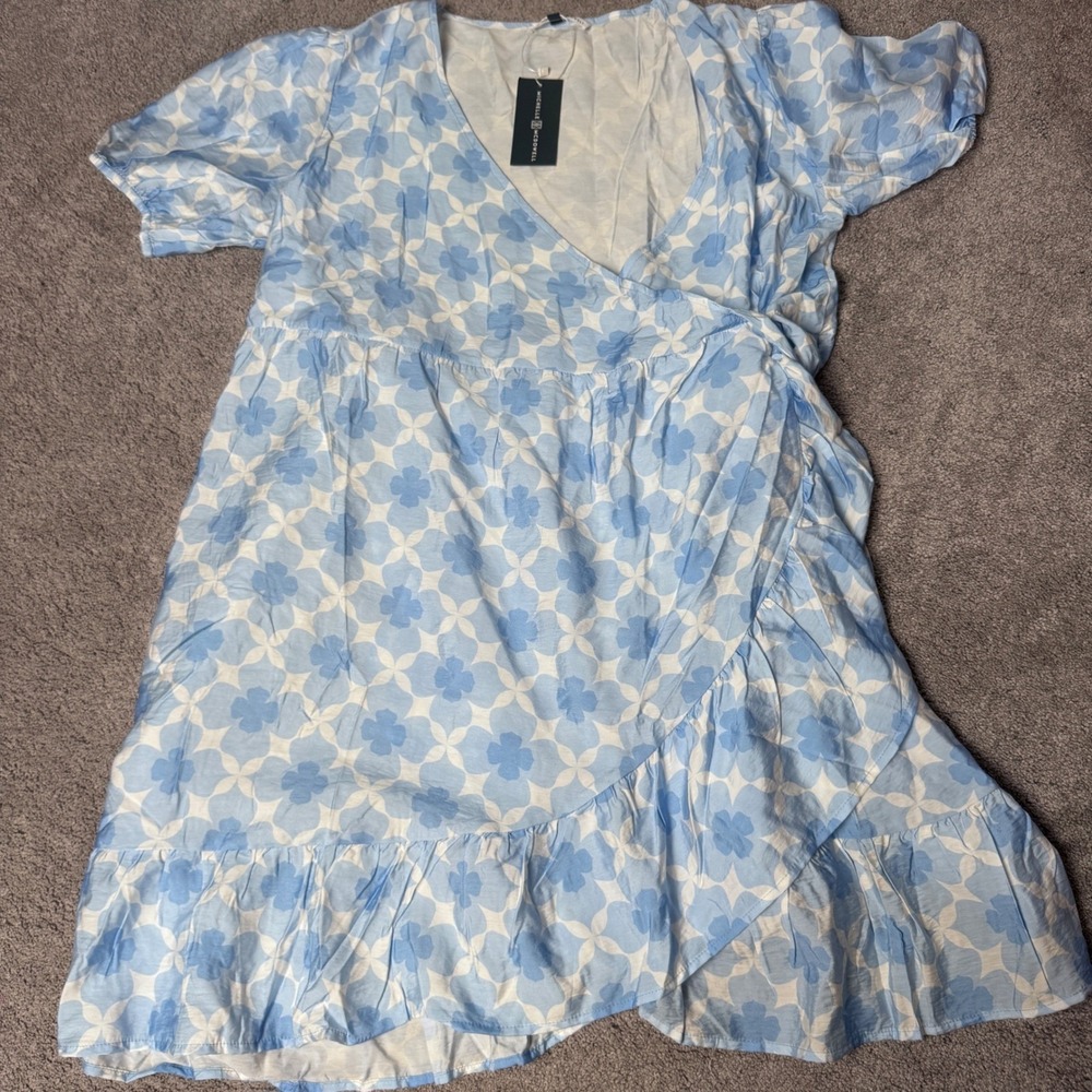 NEW Michelle Mcdowell Women's XXL Dainty Days Blue Asher Dress Wrap